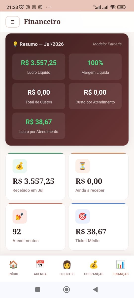 Resumo financeiro julho/2026: lucro líquido R$3.557, 100% margem, ticket médio R$38