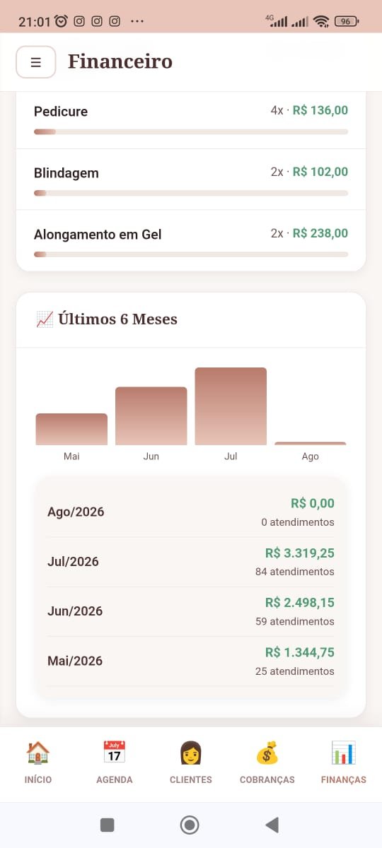 Histórico mensal de faturamento: evolução de maio a julho no Encaixei